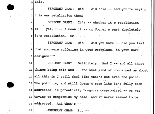 Grant Says it was retaliation